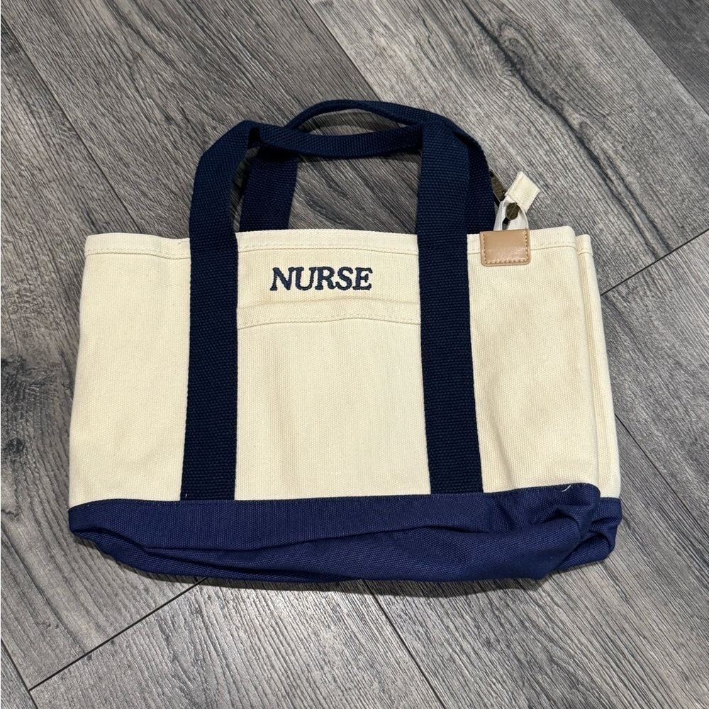 Nurse Canvas Tote Bag - Cream and Navy